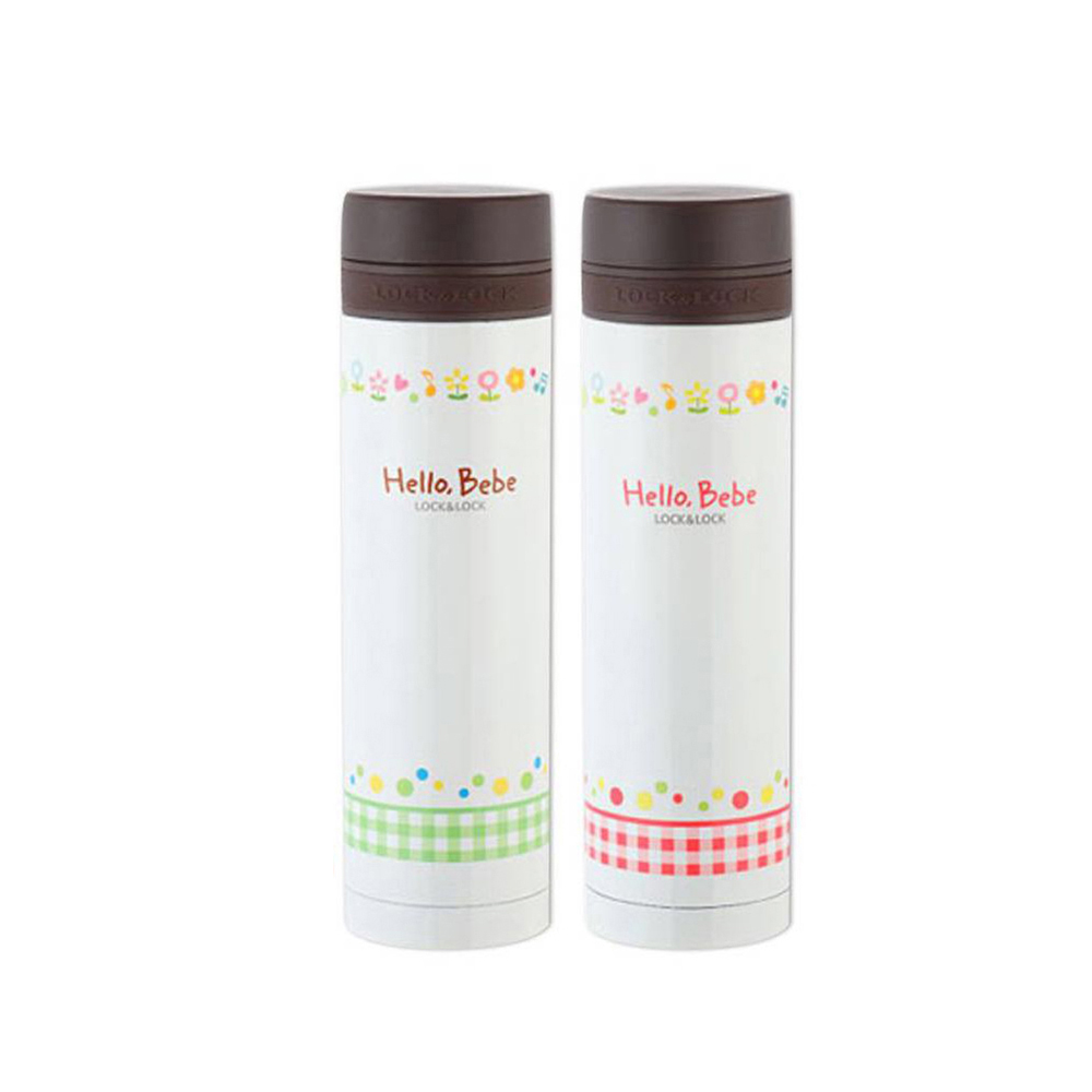 Bình Giữ Nhiệt Hello Bebe - Check Ribbon 300ml - 2 Màu (Xanh Lá, Đỏ) - LocknLock - HBB316